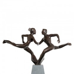 Galerie 713 | Art contemporain - Bronzen beeld van kunstenaar Frans van Straaten.